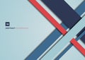 Abstract blue and red color geometric shape overlapping 3D dimension background