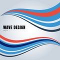 Abstract blue and red color smooth waves design on white background Royalty Free Stock Photo