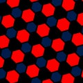 Abstract blue red hexagon illustration. Macro background. Pattern web page. Art design. Computer generated. Modern structure.