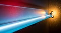 Abstract Blue and Red Light Beams Projecting from a Device Royalty Free Stock Photo