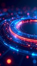 Abstract Blue and Red Light Rings Data Stream Visualization Technology Background Royalty Free Stock Photo