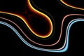 Abstract blue red pink gold fluid lines, texture, hypnotic blurred creative design Royalty Free Stock Photo