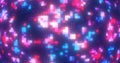 Abstract blue red and purple energy squares glowing digital particles Royalty Free Stock Photo