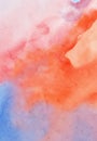 Abstract blue red watercolor paint background. Vector illustration