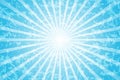 Abstract blue retro background with sun ray. Summer vintage vector illustration Royalty Free Stock Photo