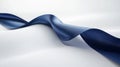 Abstract Blue Ribbon Wave on White Background Royalty Free Stock Photo