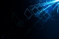 Abstract blue rombs wallpaper with binary code