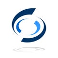 Abstract Blue Rotation Motion Icon. Element for Design