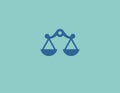 Abstract blue scales logo icon for your justice company