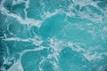 Abstract blue sea water with white foam for background Royalty Free Stock Photo