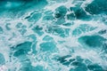 Abstract blue sea water with white foam for background Royalty Free Stock Photo