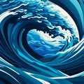 Abstract blue sea wave background Royalty Free Stock Photo