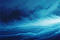 Abstract blue sea wave background. Vector illustration for your graphic design. Royalty Free Stock Photo