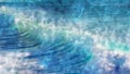 Abstract blue sea waves with foam watercolor background. Artistic painted background for design, wallpaper, texture. Modern art. Royalty Free Stock Photo