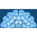 Abstract Blue Shapes Background Hand Painted