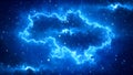 Abstract Blue Shine Fractal Mainland Ukraine Map Shape Of Nebula Clouds In Starry Outer Space Royalty Free Stock Photo