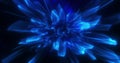 Abstract blue shiny glowing lines and waves energetic magical like a crystal, abstract background