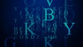 Abstract Blue Shiny Random Fractal Alphabet Letters Background