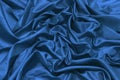 Abstract blue silk or satin luxury cloth texture can use as wedding background. Luxurious Christmas or New Year background design. Royalty Free Stock Photo