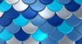 Abstract Blue and Silver Scale Pattern Background Royalty Free Stock Photo