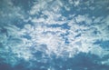 Abstract blue sky in cirrus,cumulus,layered air clouds.Banner,texture for design Royalty Free Stock Photo