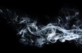 Abstract blue smoke background on black background Royalty Free Stock Photo