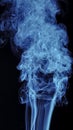 Abstract blue smoke, black background, vertical composition Royalty Free Stock Photo