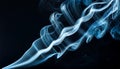 Abstract Blue Smoke on Dark Background Royalty Free Stock Photo