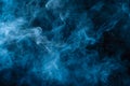 Abstract blue smoke on a dark background. Texture Royalty Free Stock Photo