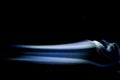 Abstract blue smoke swirls over black background Royalty Free Stock Photo