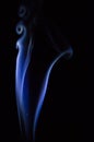 Abstract blue smoke swirls over black background Royalty Free Stock Photo