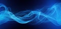 Abstract blue smoke waves on dark background Royalty Free Stock Photo