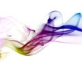 Blue abstract smoke from the aromatic sticks on a white background. Concept, color. Royalty Free Stock Photo