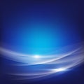 Abstract blue smooth wave flow background, vector & illustration