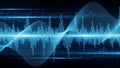 Abstract blue sound wave and digital data stream visualization Royalty Free Stock Photo