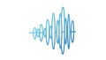 Abstract Blue Sound Waveform on White Background Royalty Free Stock Photo