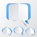 Abstract Blue Speech Bubble Set Cut of Paper