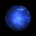 Abstract Blue Sphere Isolated On Black Background