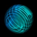 Abstract blue sphere of noise points array. Grid vector illustration. Technology digital noise of data points. Royalty Free Stock Photo