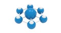 Abstract blue spheres connection structure for scientific data Royalty Free Stock Photo