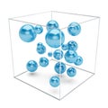 Abstract blue spheres isolated on white background Royalty Free Stock Photo