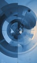 Abstract blue spiral pattern with geometric shapes and light effects.png Royalty Free Stock Photo