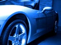 Abstract blue Sportscar.