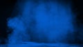 Abstract blue spotlight with smoke mist fog on a black background. Texture background for graphic web design Royalty Free Stock Photo