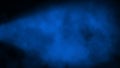 Abstract blue spotlight with smoke mist fog on a black background. Texture background for graphic web design Royalty Free Stock Photo