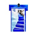 Abstract blue stairs as symbol of growing buisness and selfdevelopment