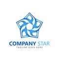 Abstract Blue Star Company Logos Design Vector Illustration Template