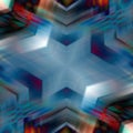 Abstract blue star, geometric pattern. The effect of optical illusion Royalty Free Stock Photo