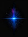 Abstract Blue Starburst with Dotted Light Trails on Black Background Royalty Free Stock Photo