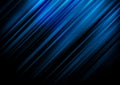 Abstract blue stripe diagonal lines light on black background with space for your text Royalty Free Stock Photo